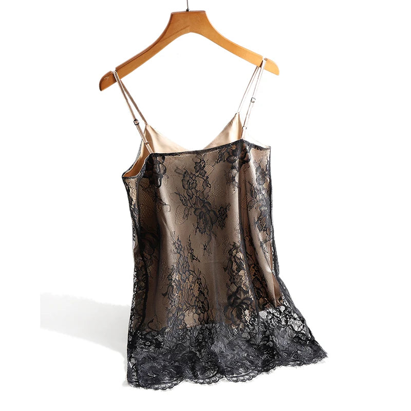 Sweet Whisper Lace Satin Tank