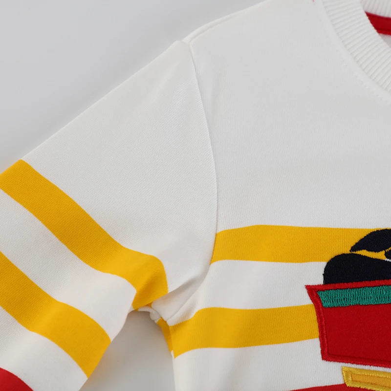 Little maven Children’s Clothing 2025 Autumn Baby Boys Sweatshirt Spring Cotton Cartoon Excavator Toddler Kids Clothes 2-7 year