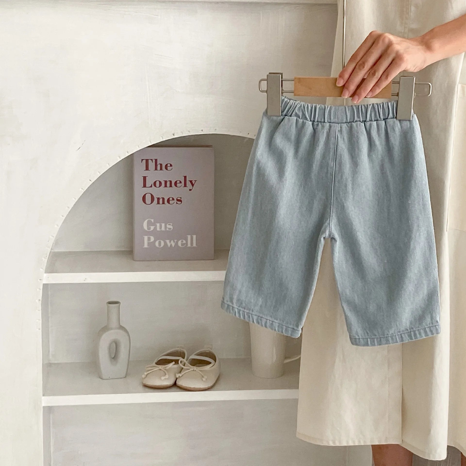 Baby jeans 2025 autumn new style of pocket cotton denim cropped pants for infants and toddlers aged 0-3 years old