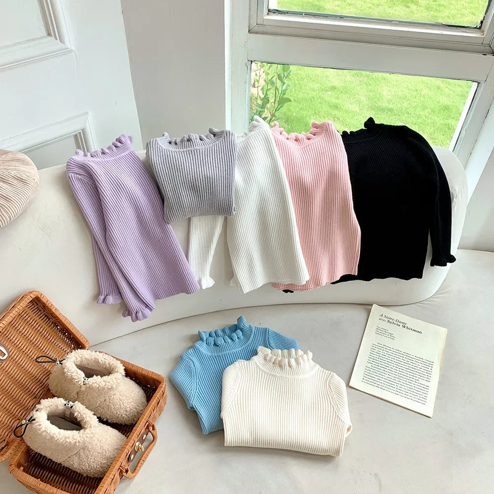 Autumn Baby Girls Warm Sweater Pullovers Kids Clothes Toddler Girl Woolen Knitwear Children Clothing Casual Knit Sweater Outfits