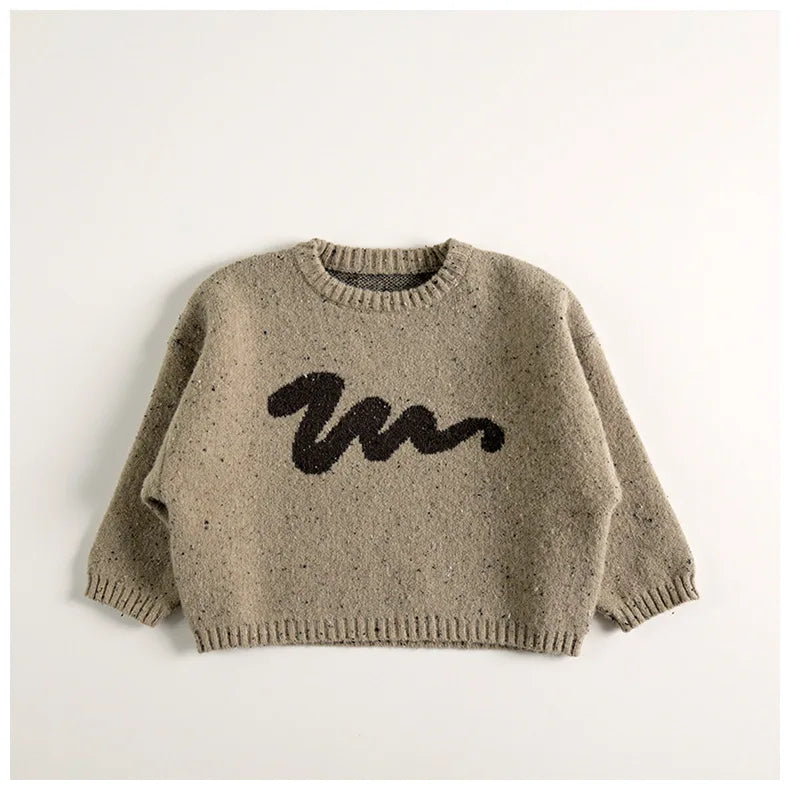Winter New Children Casual Sweater Fashion Kids Girls Colorful Point Alpaca Wool Sweater Baby Boys Knitted Pullover Tops