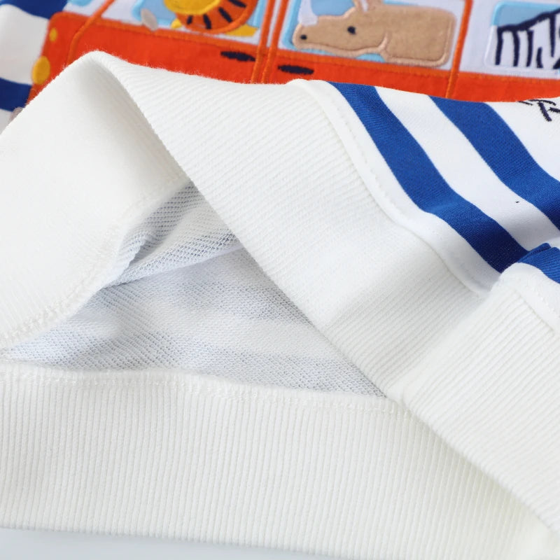 Little maven Baby Boys 2025 Autumn Spring Children’s Clothing Cotton Cartoon Animals Sweatshirt Toddler Kids Clothes 2-7 year