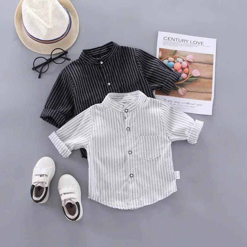 Kids Boys Gentlemen Shirt Tops Clothes Children Baby Boy Formal Cotton Top T-shirt Clothing Blouse Infant Shirts