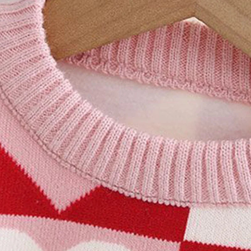 Girls' Sweater Thickened Autumn/Winter New Fashionable Western Style Children's Knitted Sweater Girls' Top Sweet and Cute