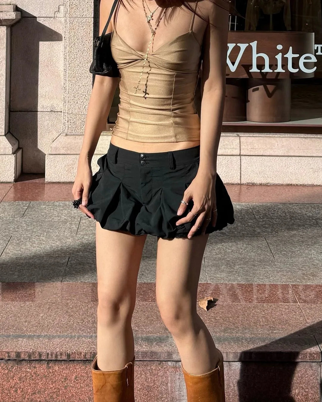 Bubble Puff Dress Mini Skirt Cute Sexy Dress Y2K Streetwear 2025 Women Summer Clothes High Waist Short Pleated Mini Skirts