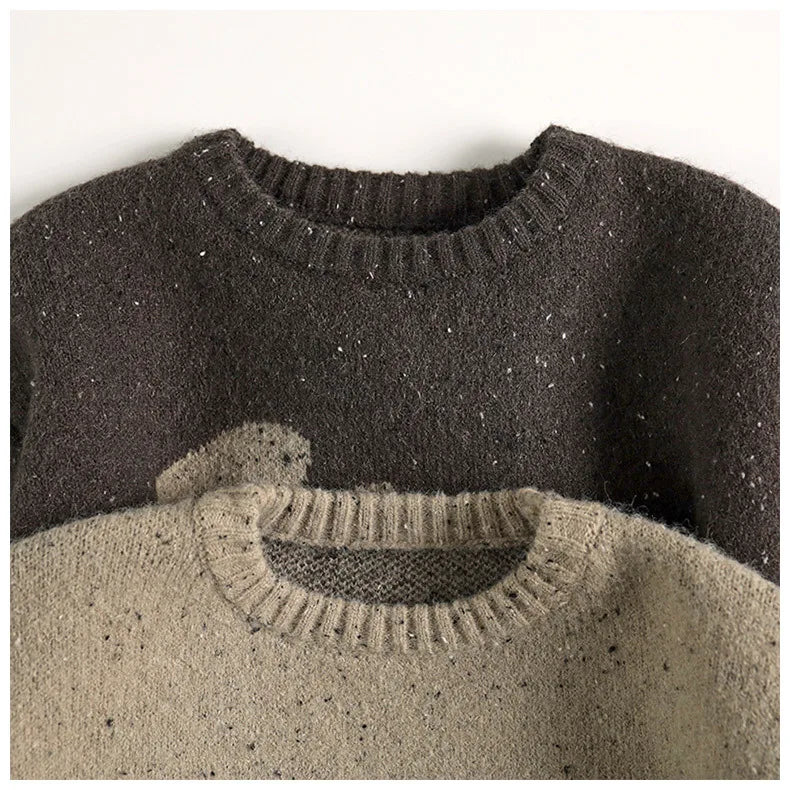 Winter New Children Casual Sweater Fashion Kids Girls Colorful Point Alpaca Wool Sweater Baby Boys Knitted Pullover Tops