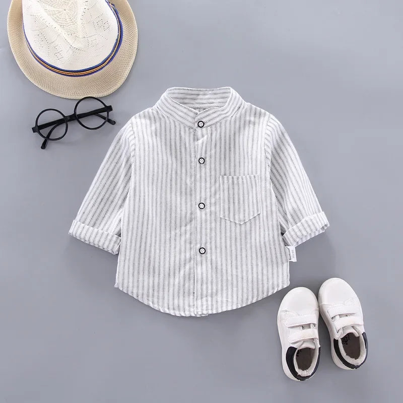 Kids Boys Gentlemen Shirt Tops Clothes Children Baby Boy Formal Cotton Top T-shirt Clothing Blouse Infant Shirts