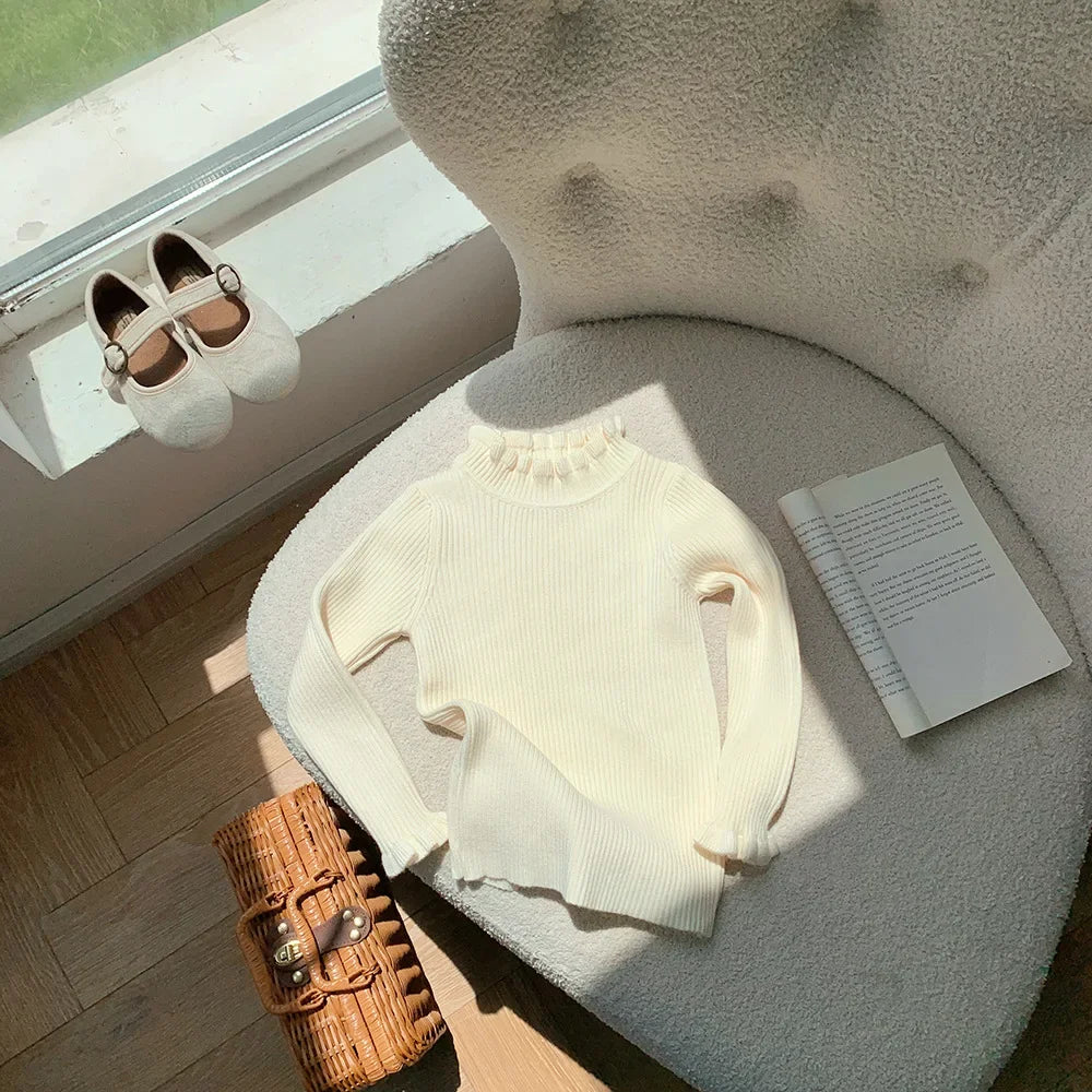 Autumn Baby Girls Warm Sweater Pullovers Kids Clothes Toddler Girl Woolen Knitwear Children Clothing Casual Knit Sweater Outfits