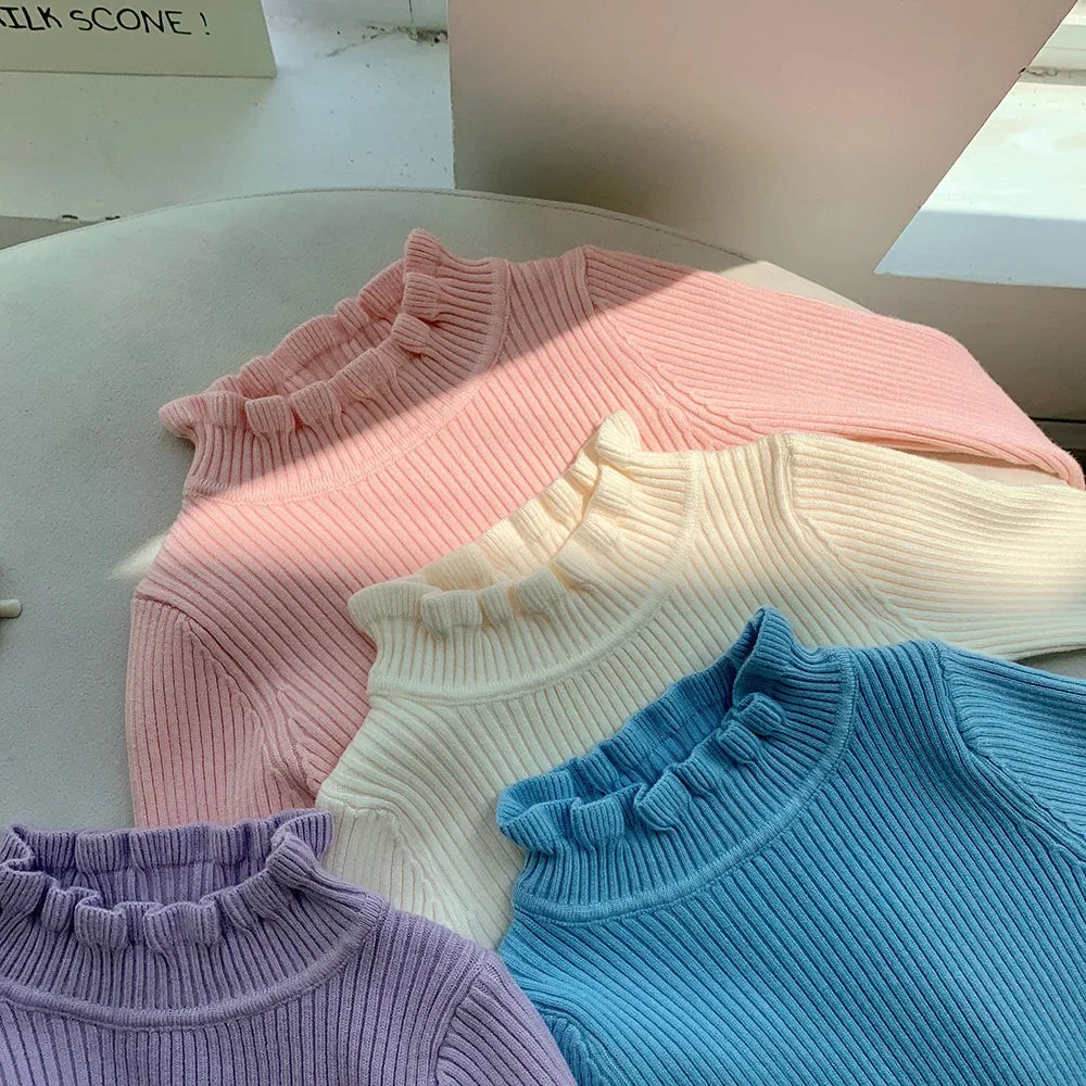 Autumn Baby Girls Warm Sweater Pullovers Kids Clothes Toddler Girl Woolen Knitwear Children Clothing Casual Knit Sweater Outfits